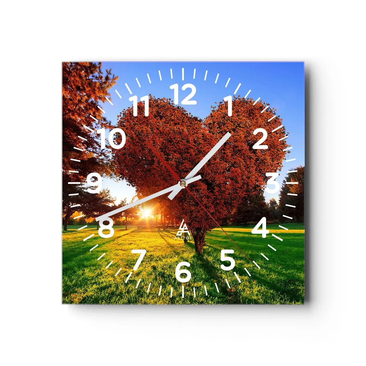 Wall clock - Clock on glass - Impossible Not to Love Autumn - 40x40 cm