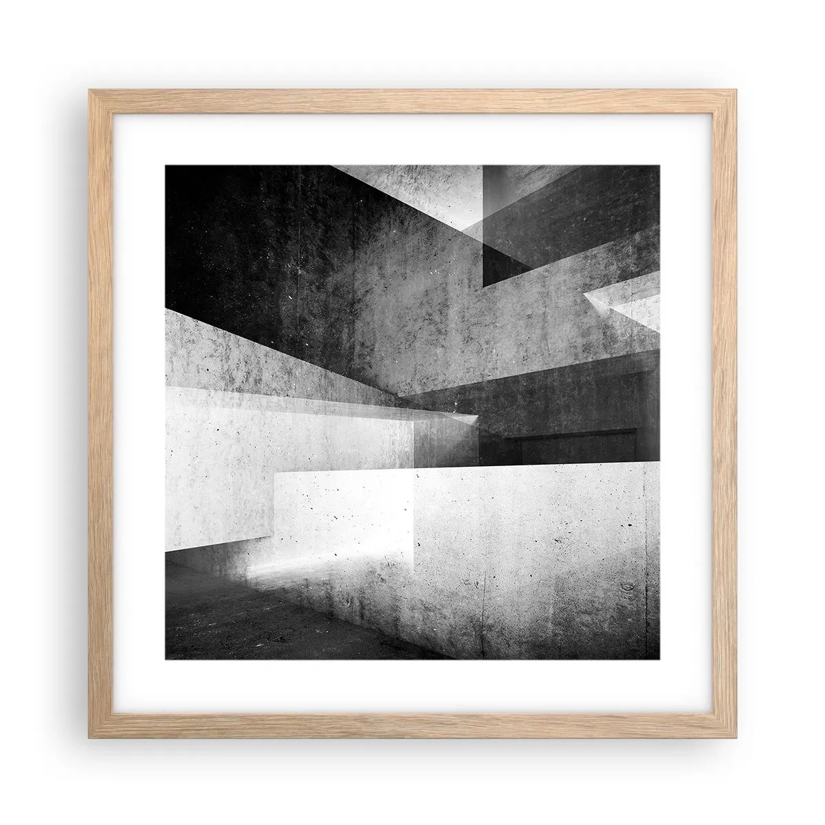 Poster in light oak frame - Structure of Space - 40x40 cm