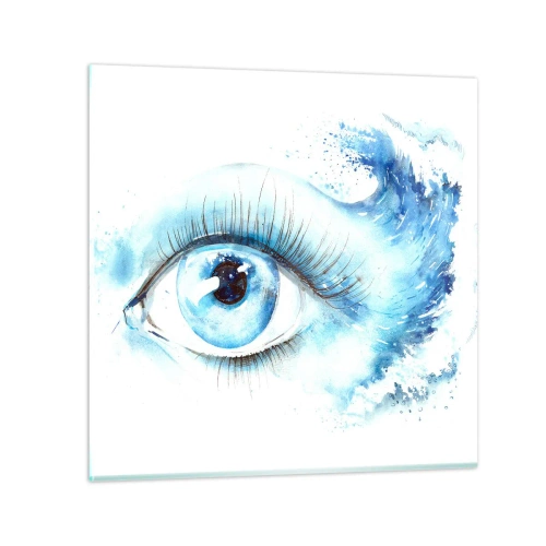 Glass picture - Immerse in those Blue Eyes - 70x70 cm