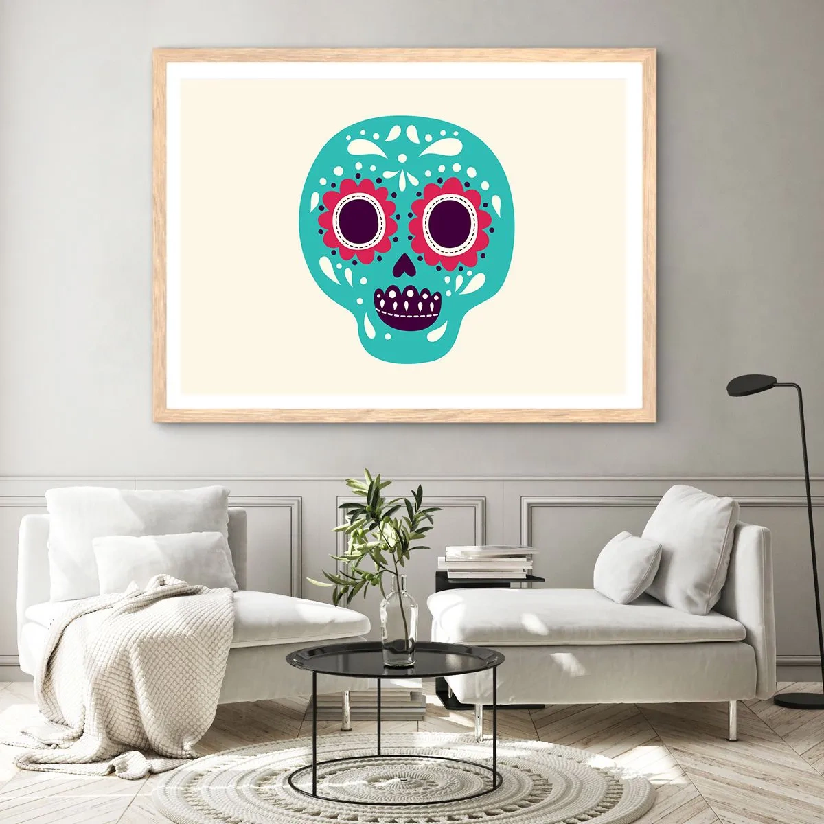 Poster in light oak frame - Life - Fun Until You Die - 100x70 cm