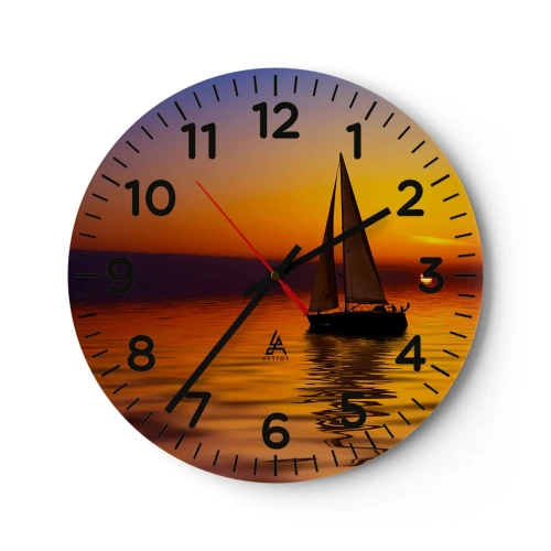 Wall clock - Clock on glass - So Quiet Here After Dusk - 40x40 cm