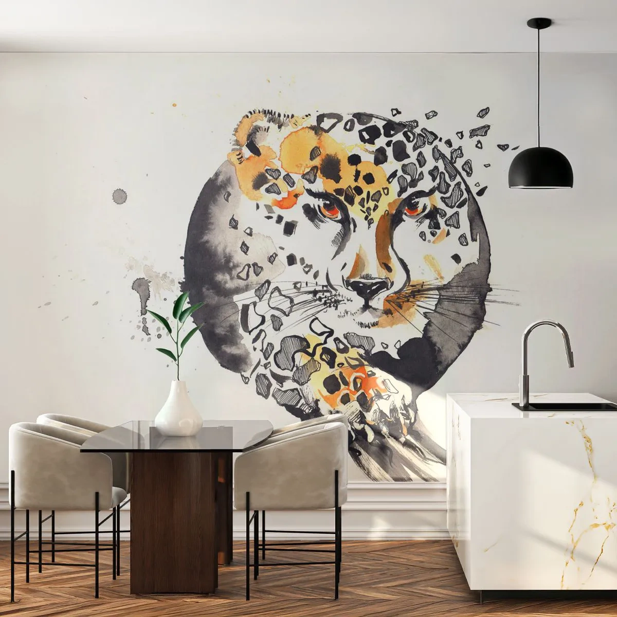 Self-Adhesive Photo Wallpaper Deluxe Sticker - Wild Beauty - Animals, Panther, Nature - 400x280 cm