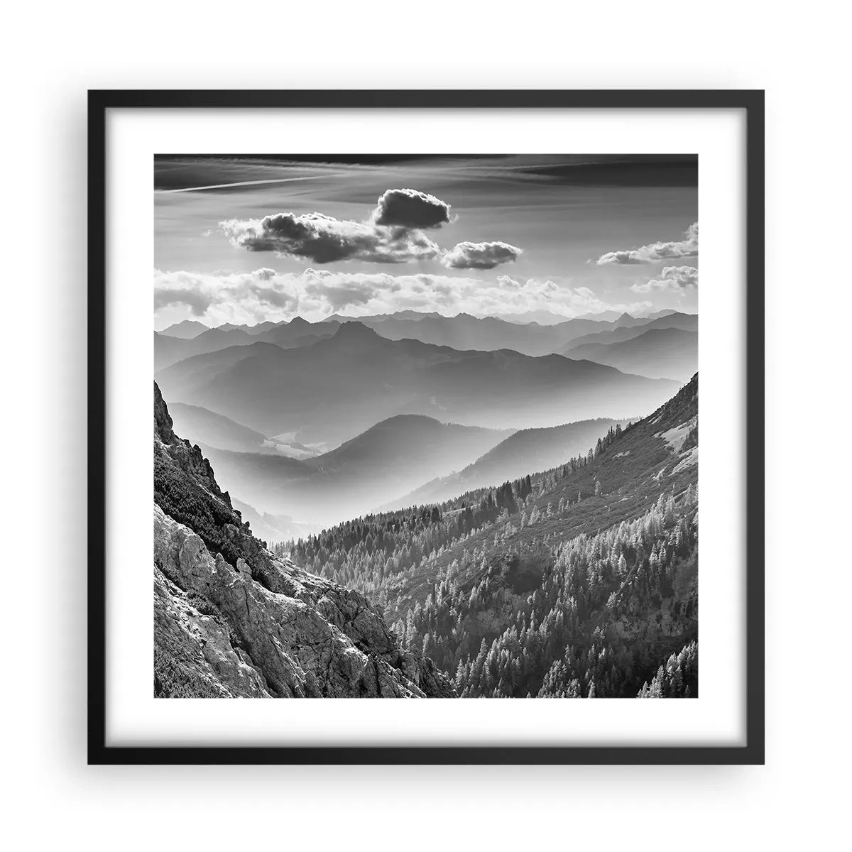 Poster in black frame - All the Way to the Horizon - 50x50 cm