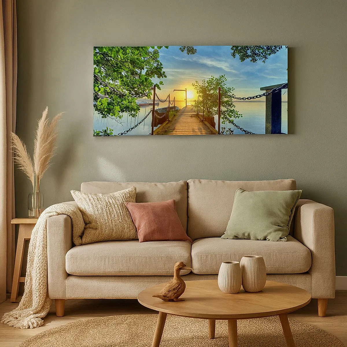 Canvas picture - Sunset by the Water - 100x40 cm