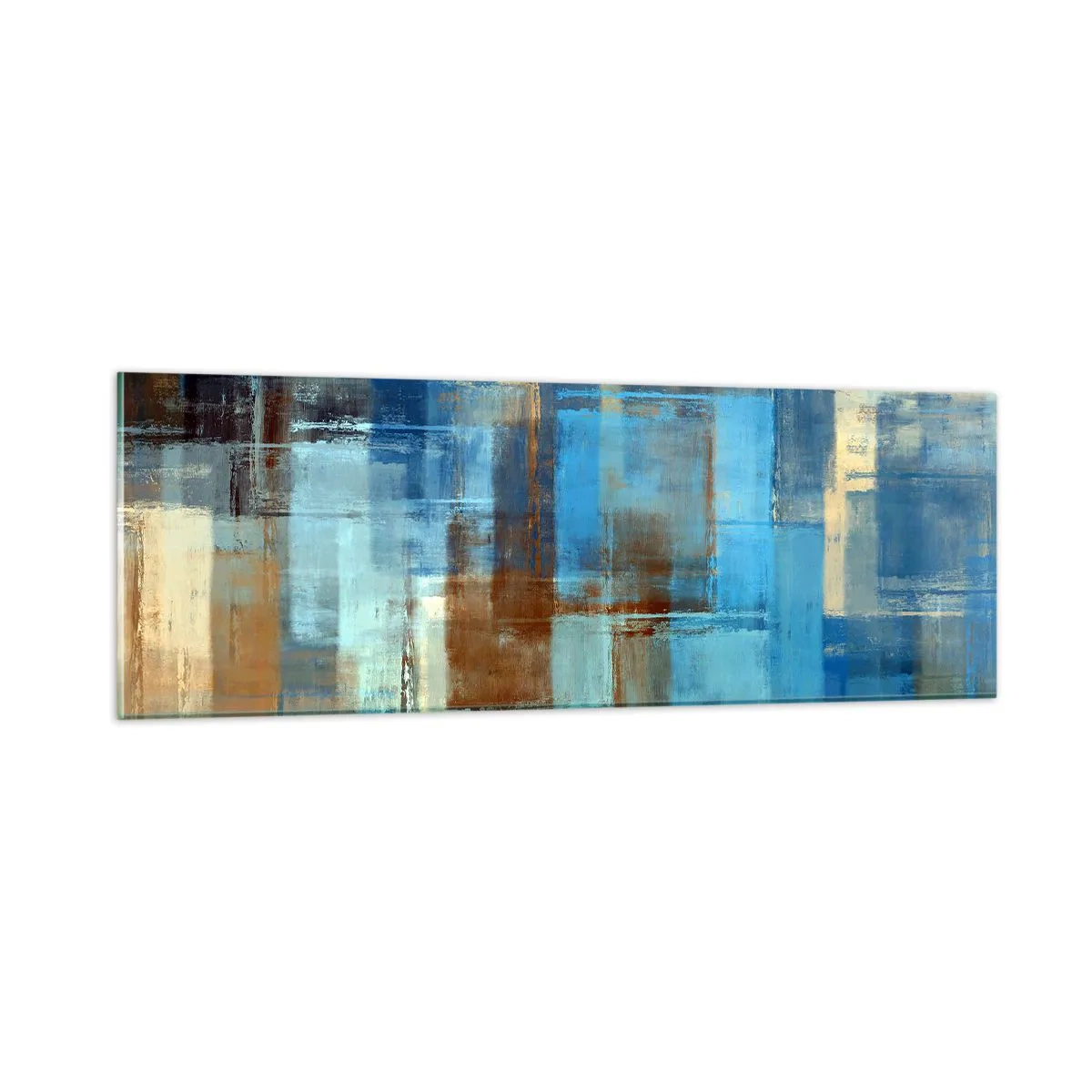 Glass picture - Through Blue Curtain - 90x30 cm