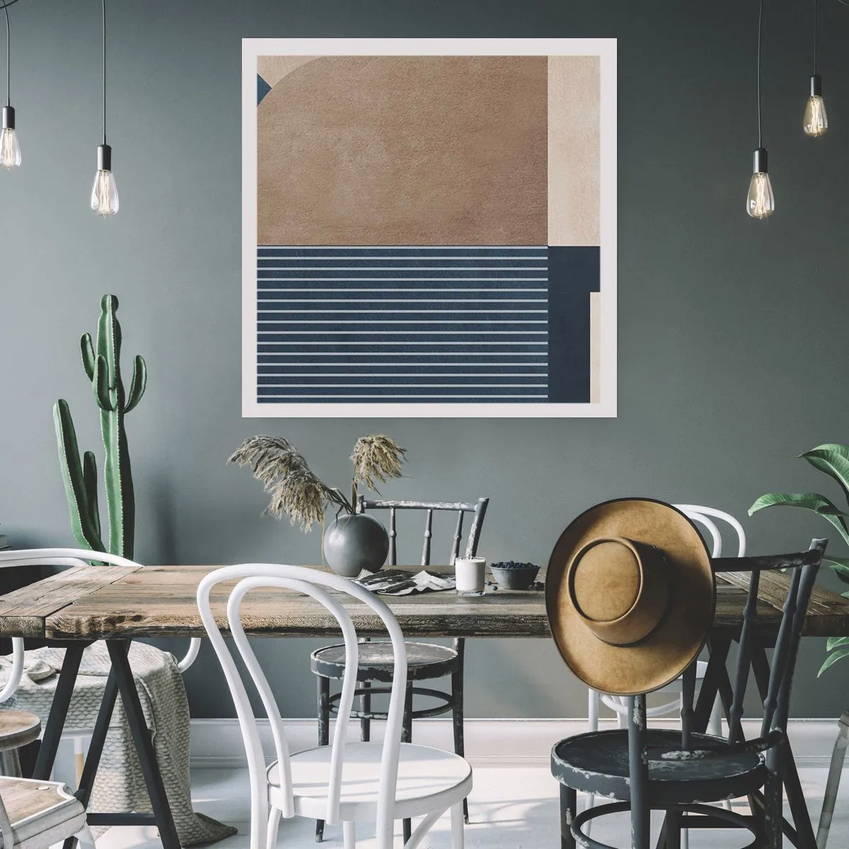 Poster - Composition of Simplicity and Curvature - 40x40 cm