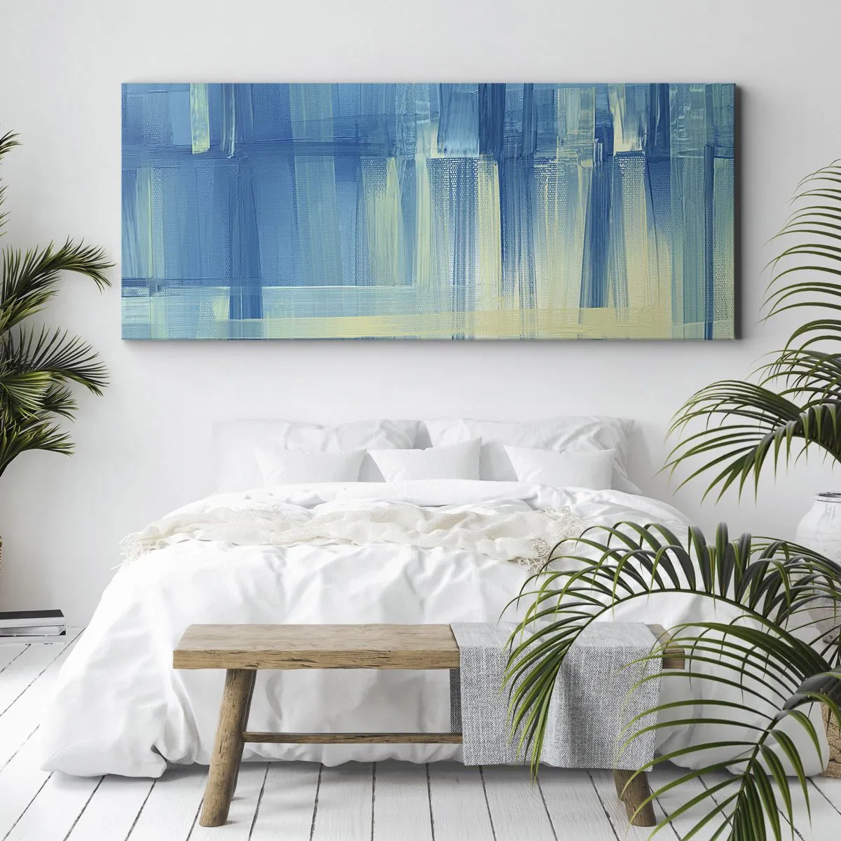 Canvas picture - Composition In Turquoise - 100x40 cm