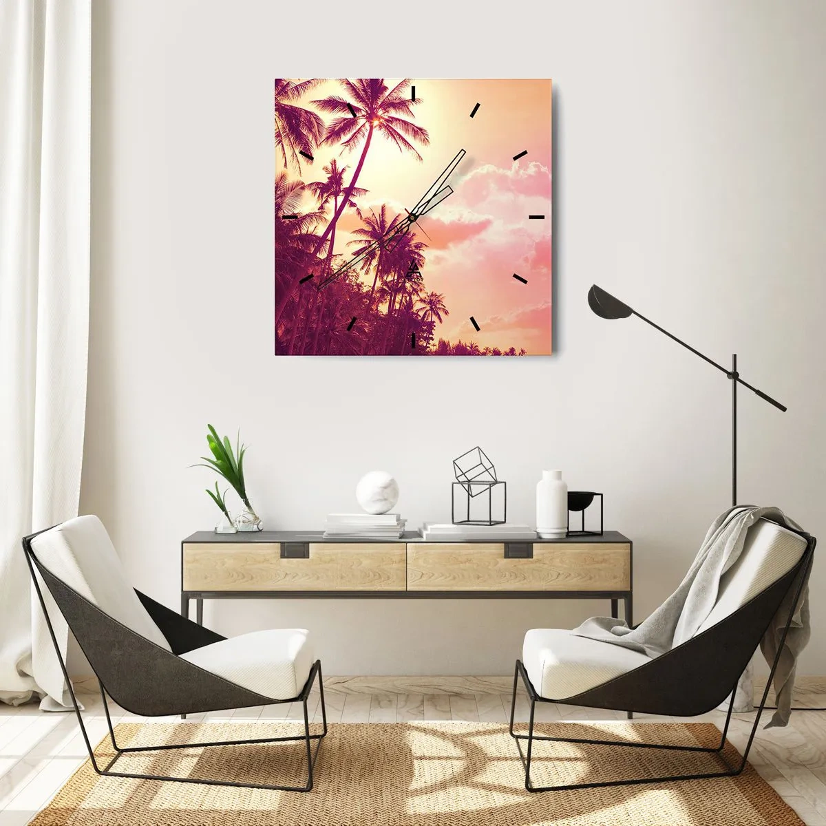 Wall clock - Clock on glass - You Have to Choose - 30x30 cm