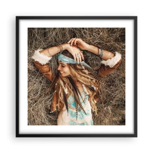 Poster in black frame - On the Way to the Summer of Love - 50x50 cm