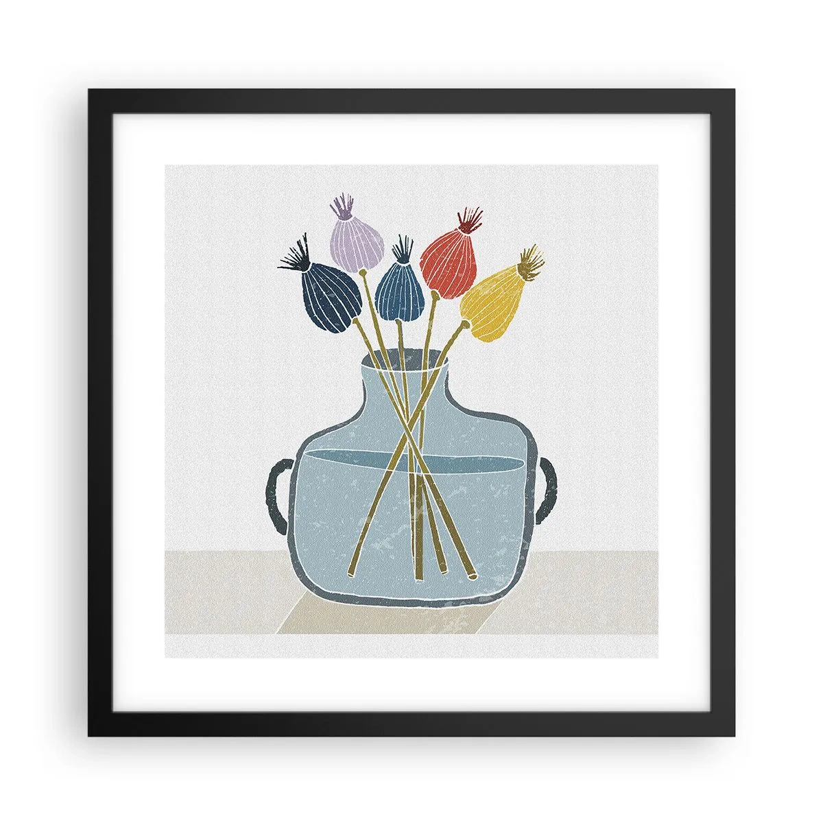 Poster in black frame - As Quiet as Poppies - 40x40 cm