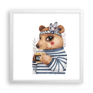 Poster in white frmae - Sweet Lady Bear - 40x40 cm