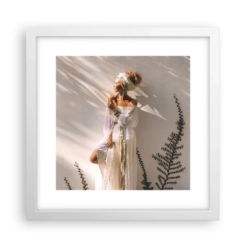 Poster in white frmae - Sun and Girl - 30x30 cm
