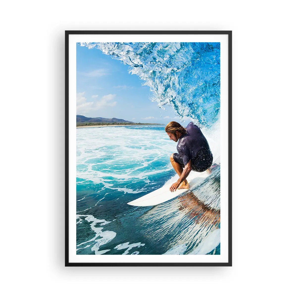 Poster in black frame - Dancing with Waves - 70x100 cm