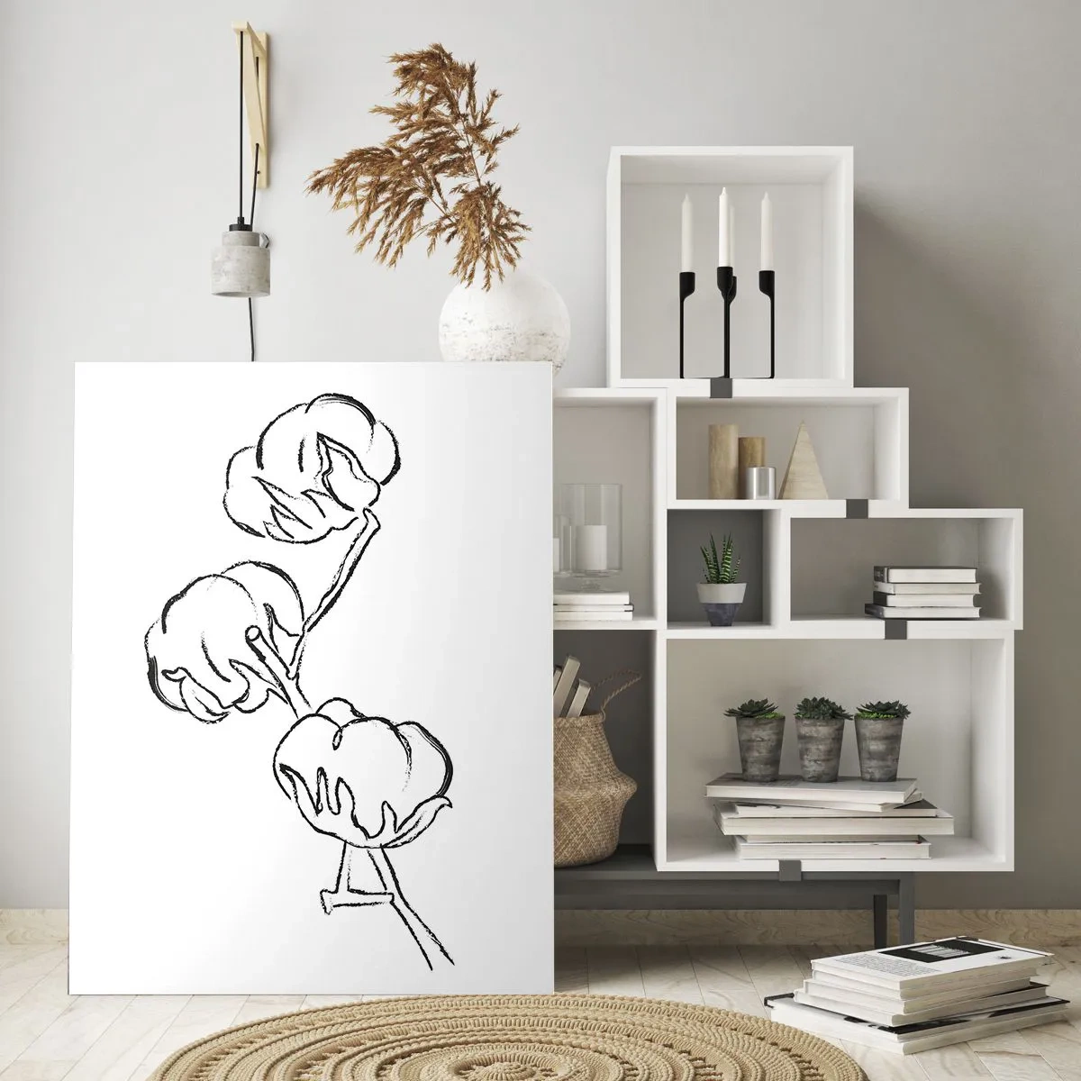 Glass picture - Cotton Fluff - 80x120 cm