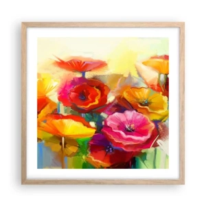 Poster in light oak frame - Not Only Red - 50x50 cm