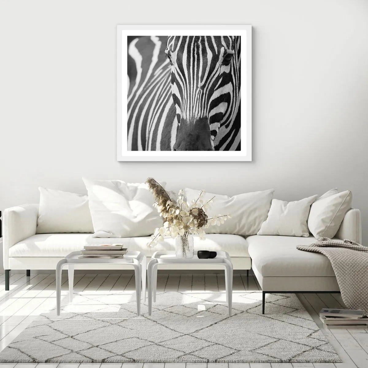 Poster in white frmae - World Is Black and White - 50x50 cm