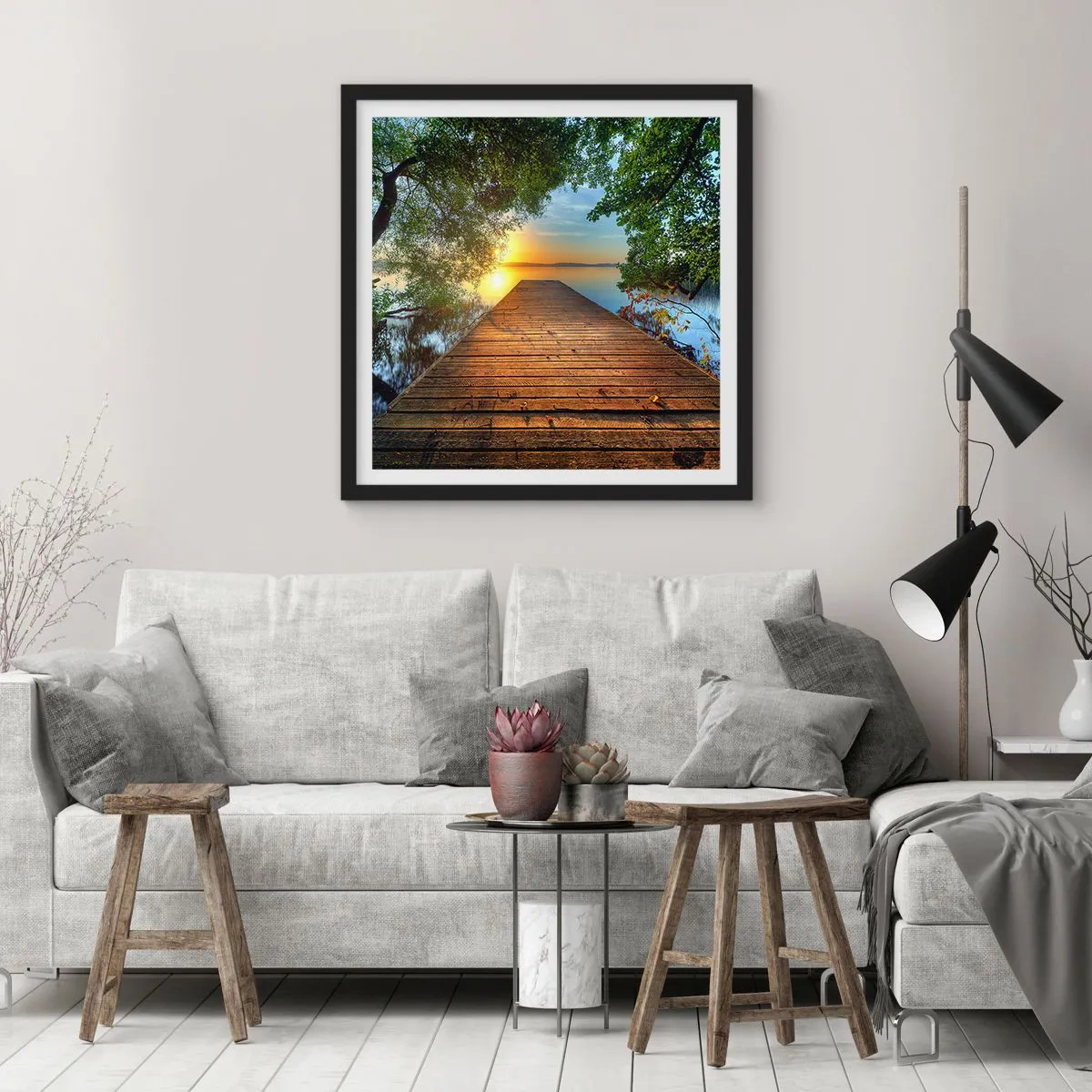 Poster in black frame - Don't Hurry, Sit Down - 50x50 cm