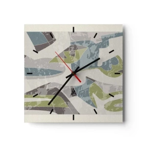 Wall clock - Clock on glass - Composition with Window Pane - 40x40 cm