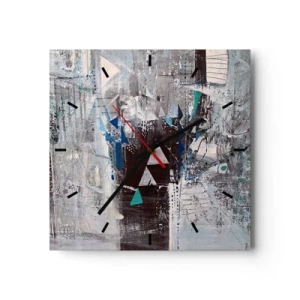 Wall clock - Clock on glass - Superior Order of Triangles - 30x30 cm