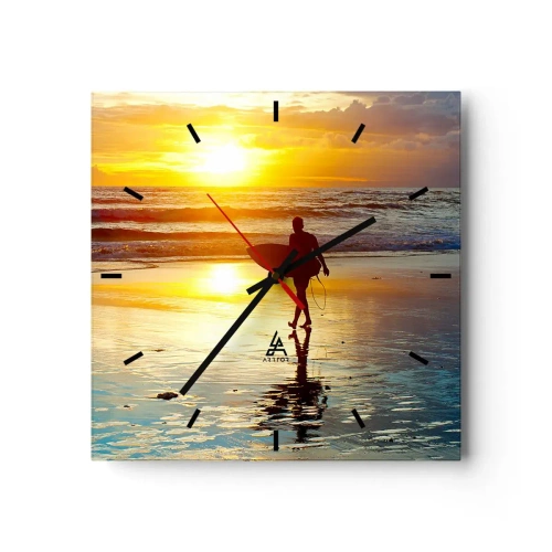 Wall clock - Clock on glass - Return of a Warrior - 40x40 cm