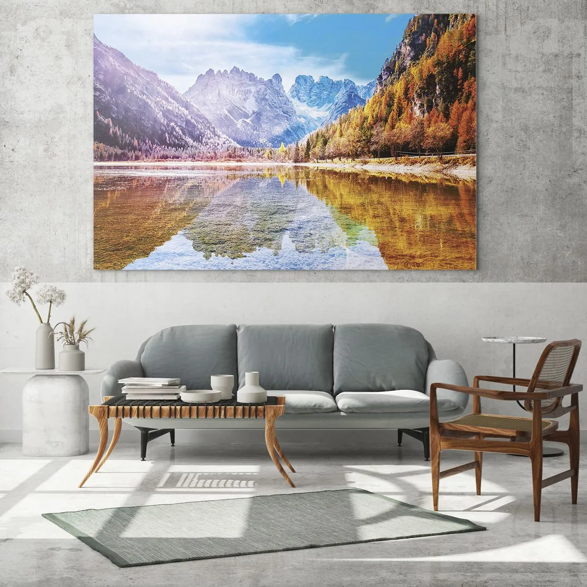 Glass picture - It's Autumn in the Mountains - 100x70 cm