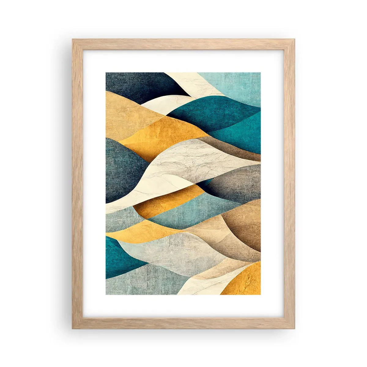 Poster in light oak frame - Rhythm and Undulation - 30x40 cm