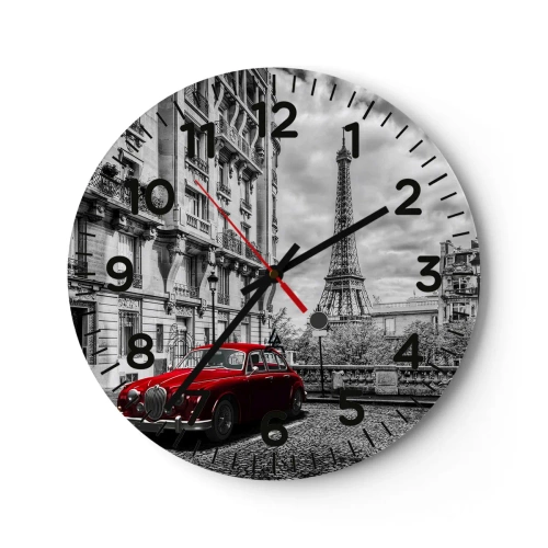 Wall clock - Clock on glass - Predator in the City - 30x30 cm