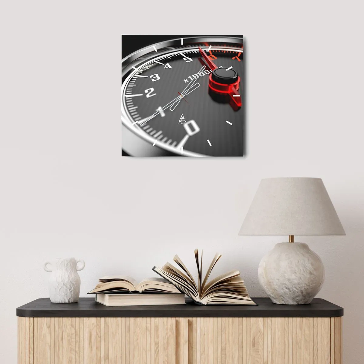 Wall clock - Clock on glass - Floor it - 40x40 cm