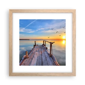 Poster in light oak frame - Walk towards the Sun - 30x30 cm