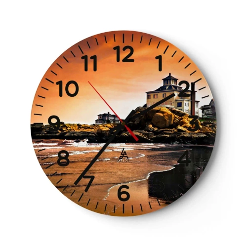 Wall clock - Clock on glass - Elegance of a West Coast - 30x30 cm