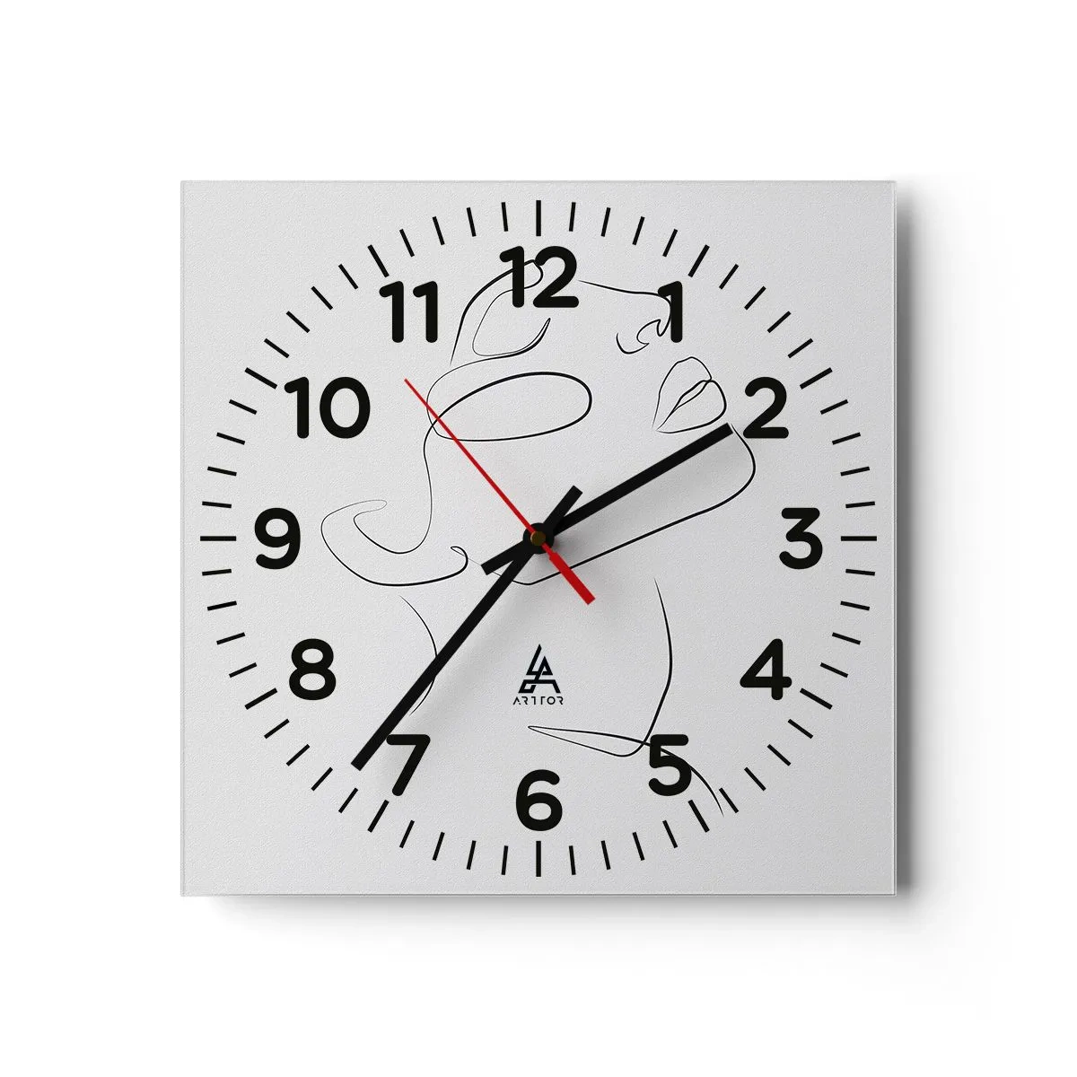 Wall clock - Clock on glass - Meanders of a Dream - 40x40 cm