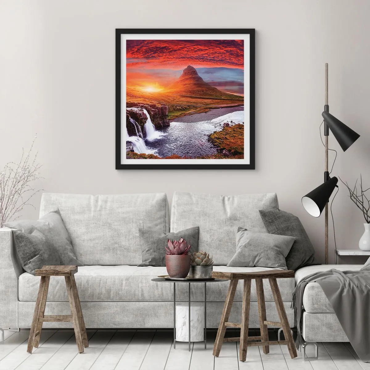 Poster in black frame - View of Middle-Earth - 40x40 cm