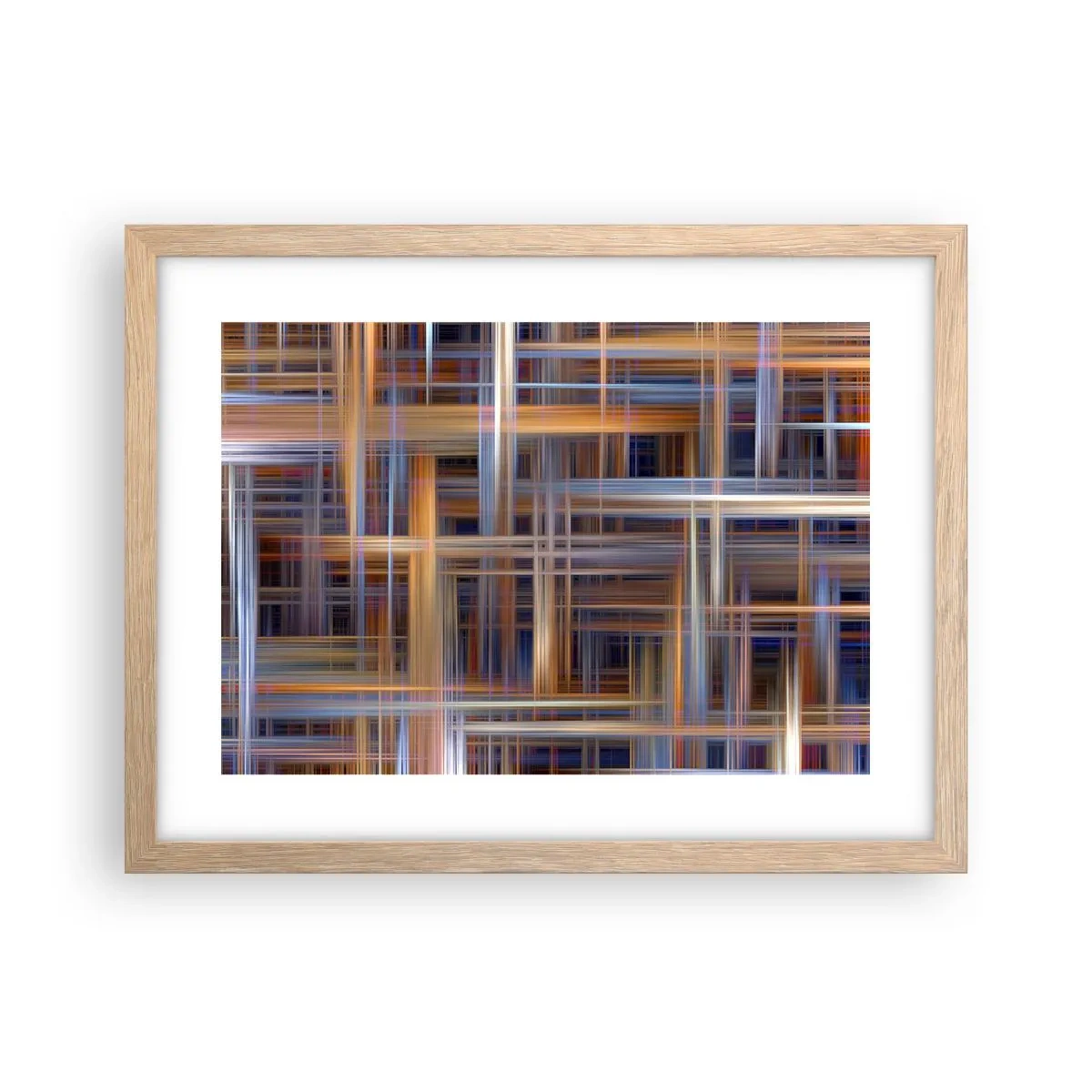 Poster in light oak frame - Light Woven - 40x30 cm