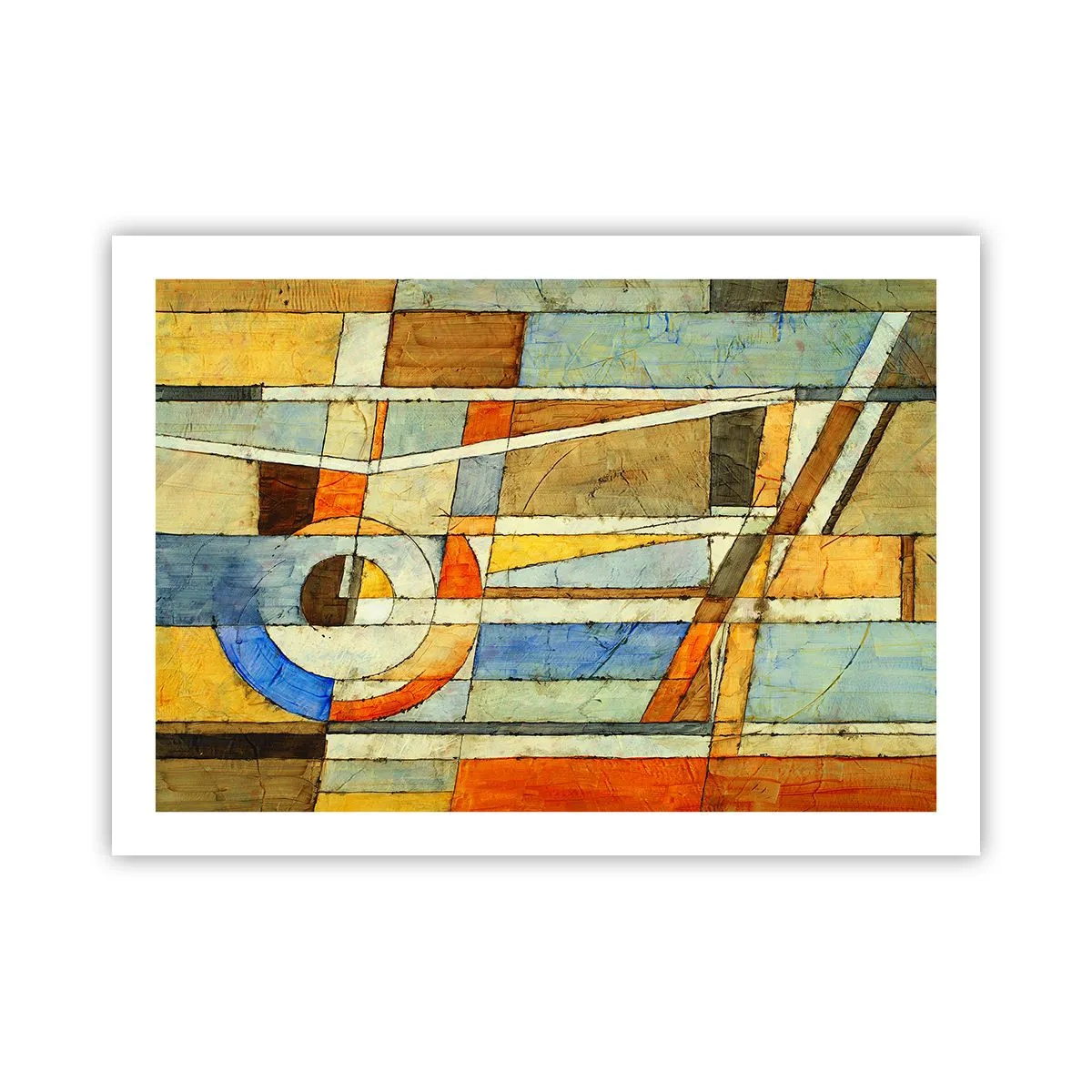 Poster - Cubism on a Construction Site - 70x50 cm