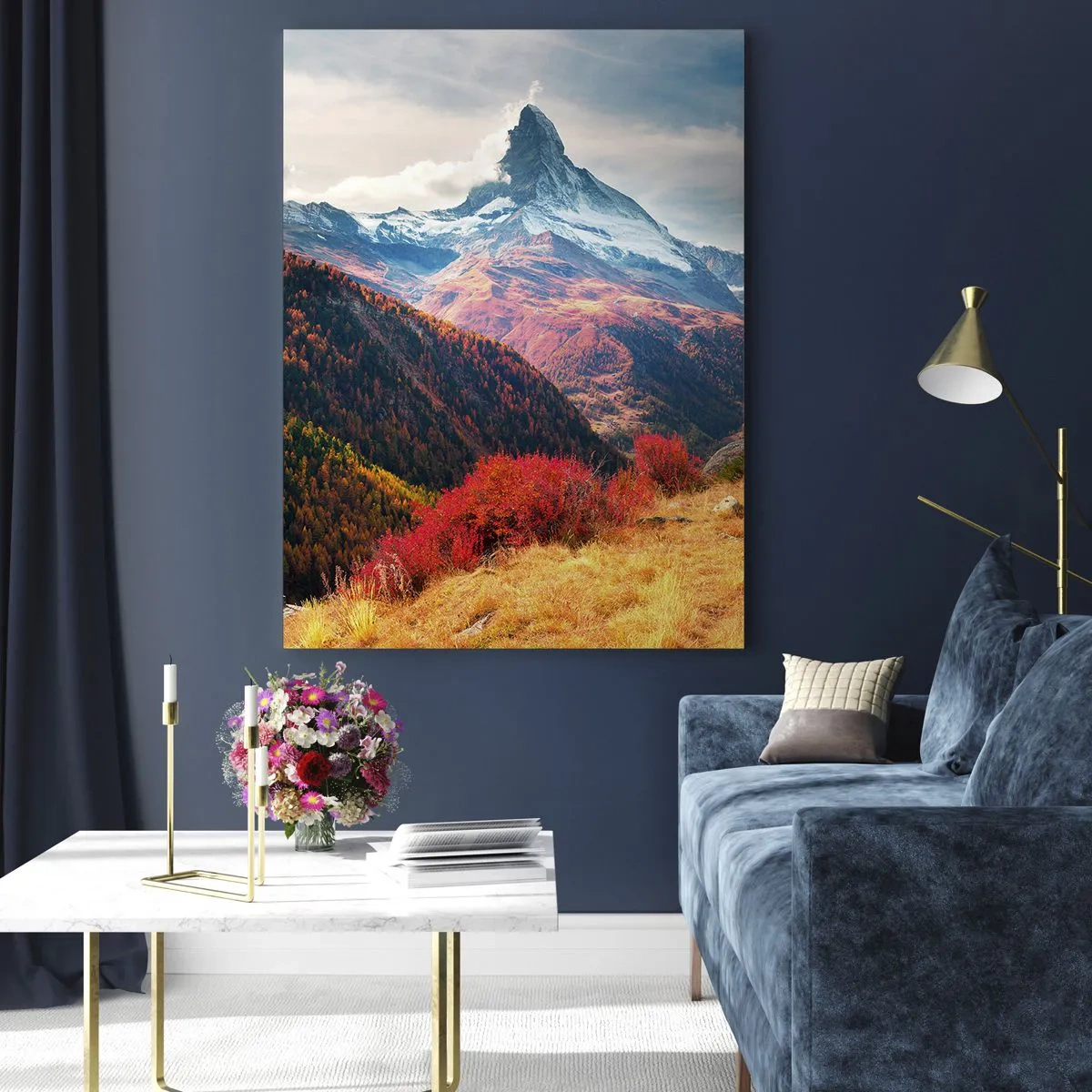 Glass picture - Alpine Autumn - 80x120 cm