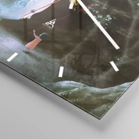 Clock face with lines