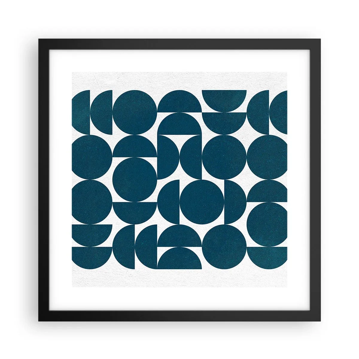 Poster in black frame - Circles and Semicircles - 40x40 cm