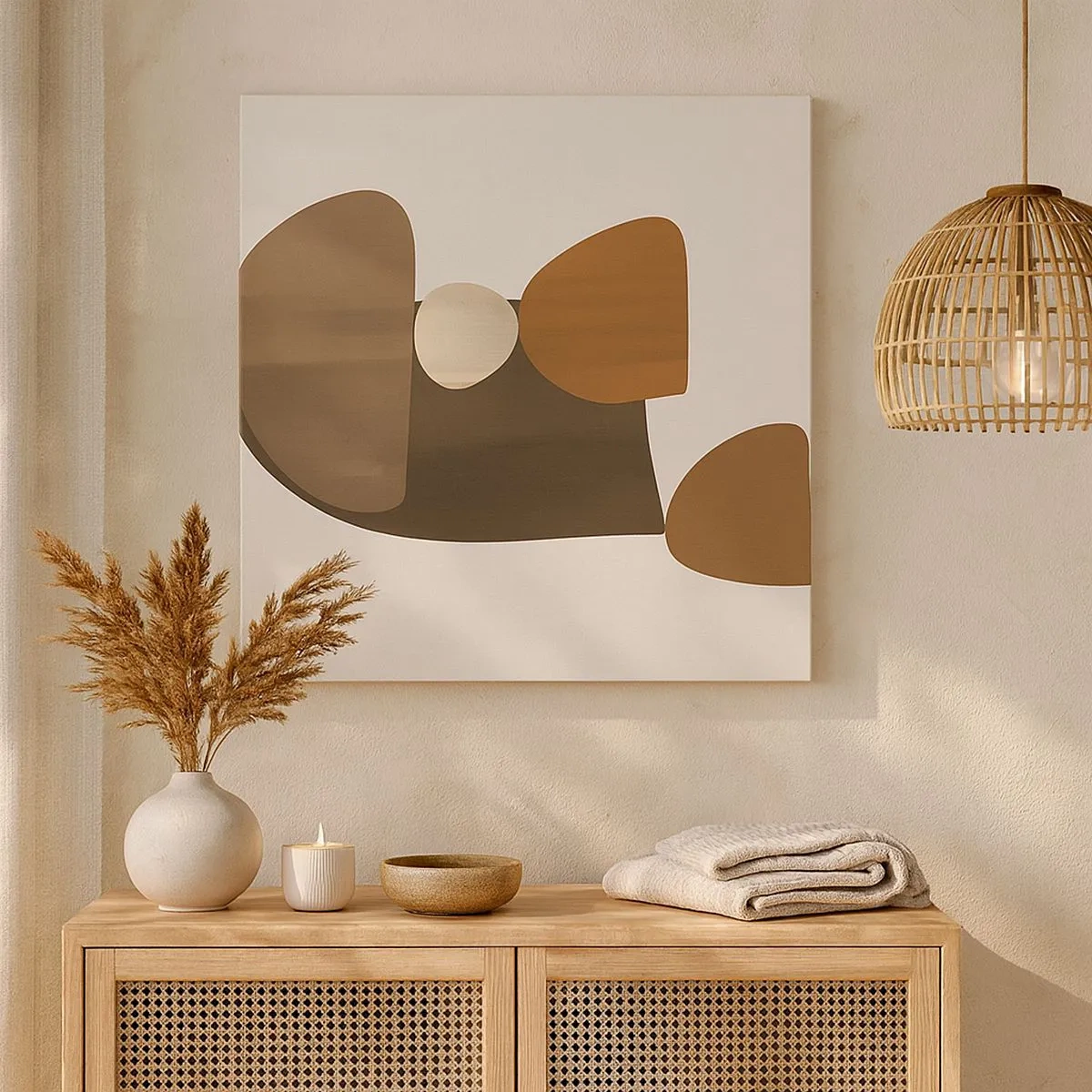 Canvas picture - Composition in Brown - 30x30 cm