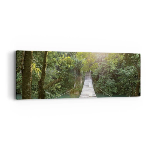 Canvas picture - Azure Water in Azure Forest - 90x30 cm