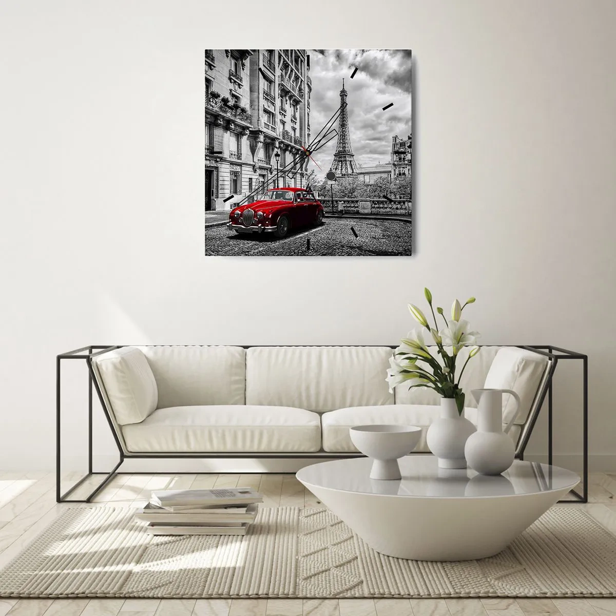 Wall clock - Clock on glass - Predator in the City - 40x40 cm