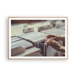 Poster in light oak frame - In Search of Good Vibes - 100x70 cm