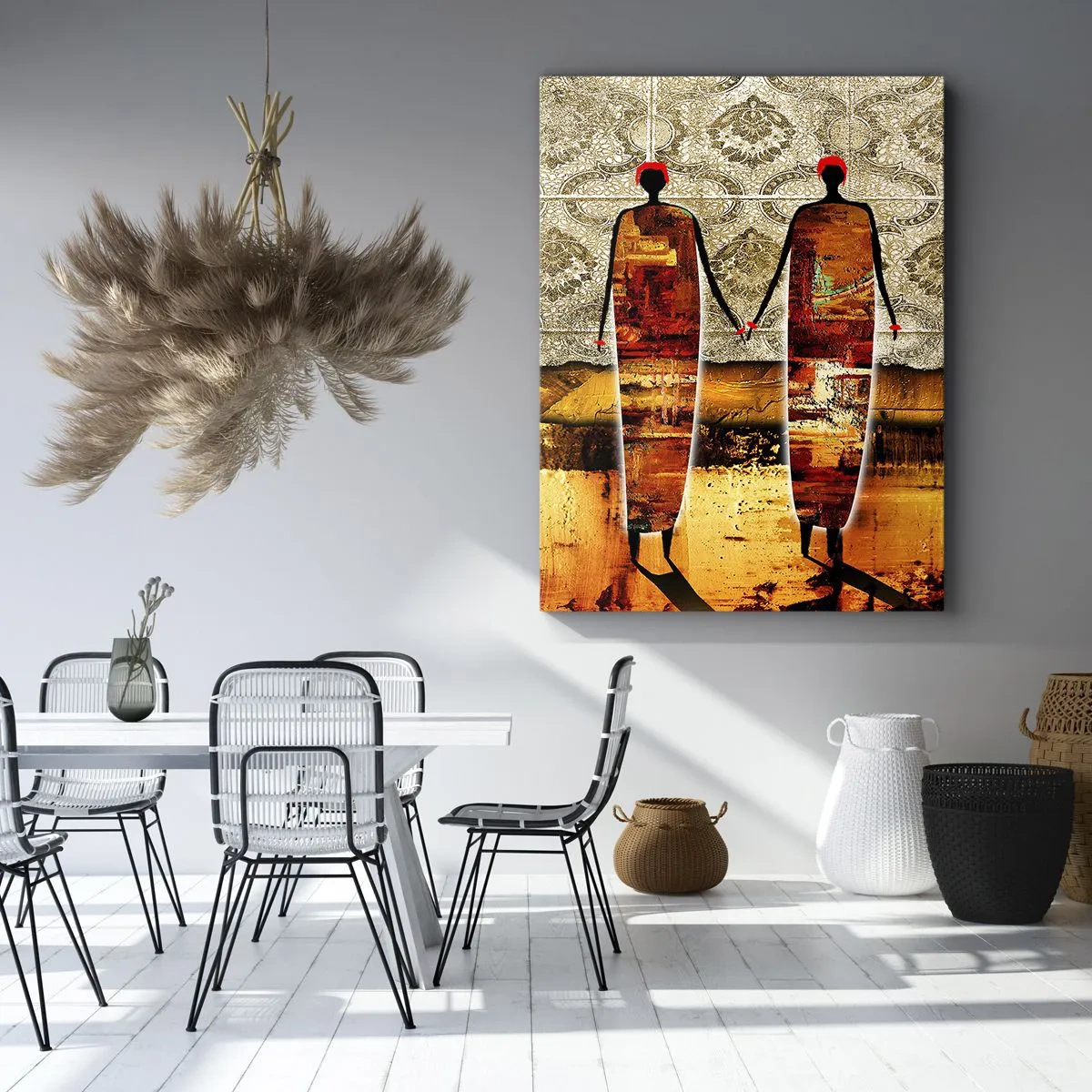 Canvas picture - Ethnic Composition in the Colours of Africa - 65x120 cm