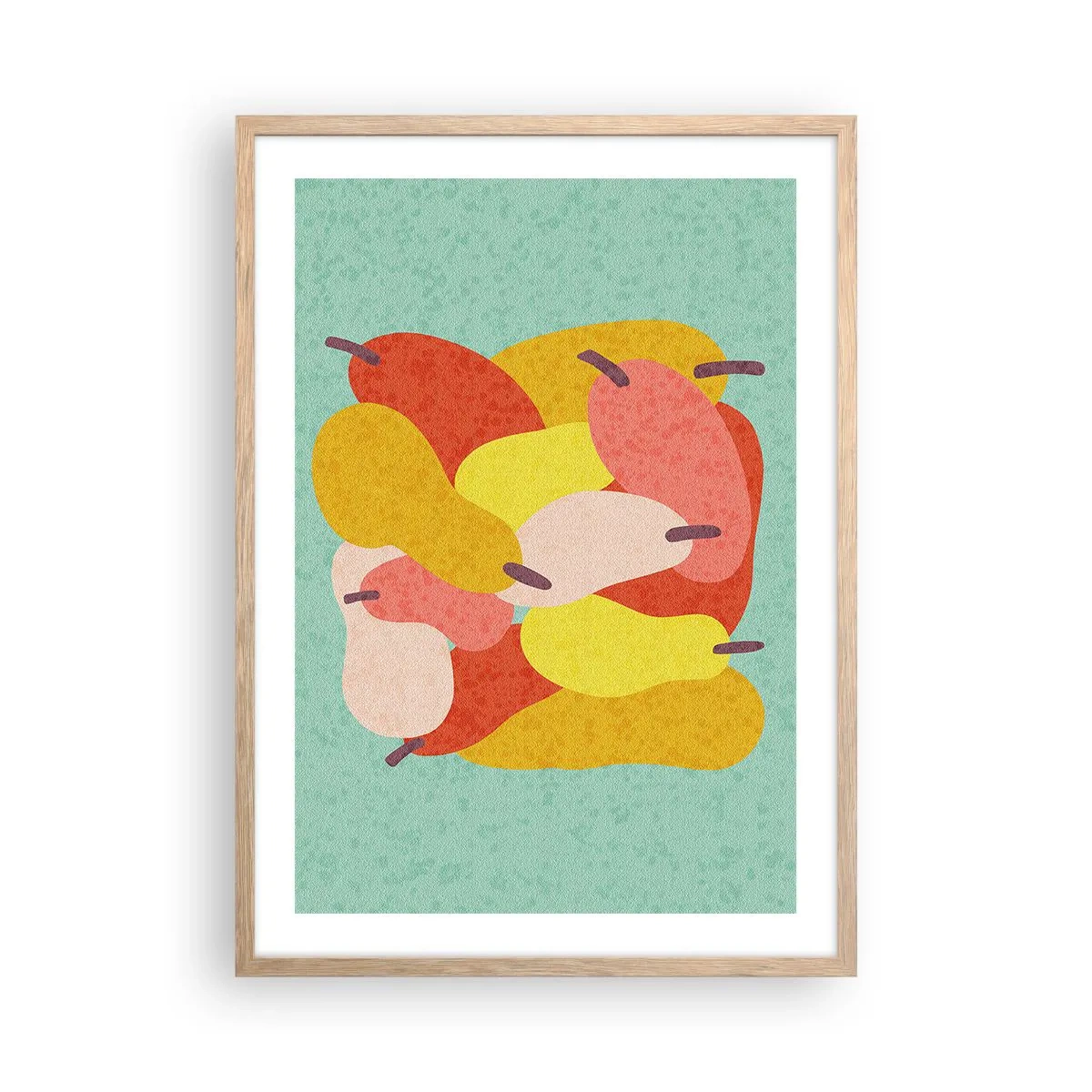 Poster in light oak frame - Try Summer Sun - 50x70 cm