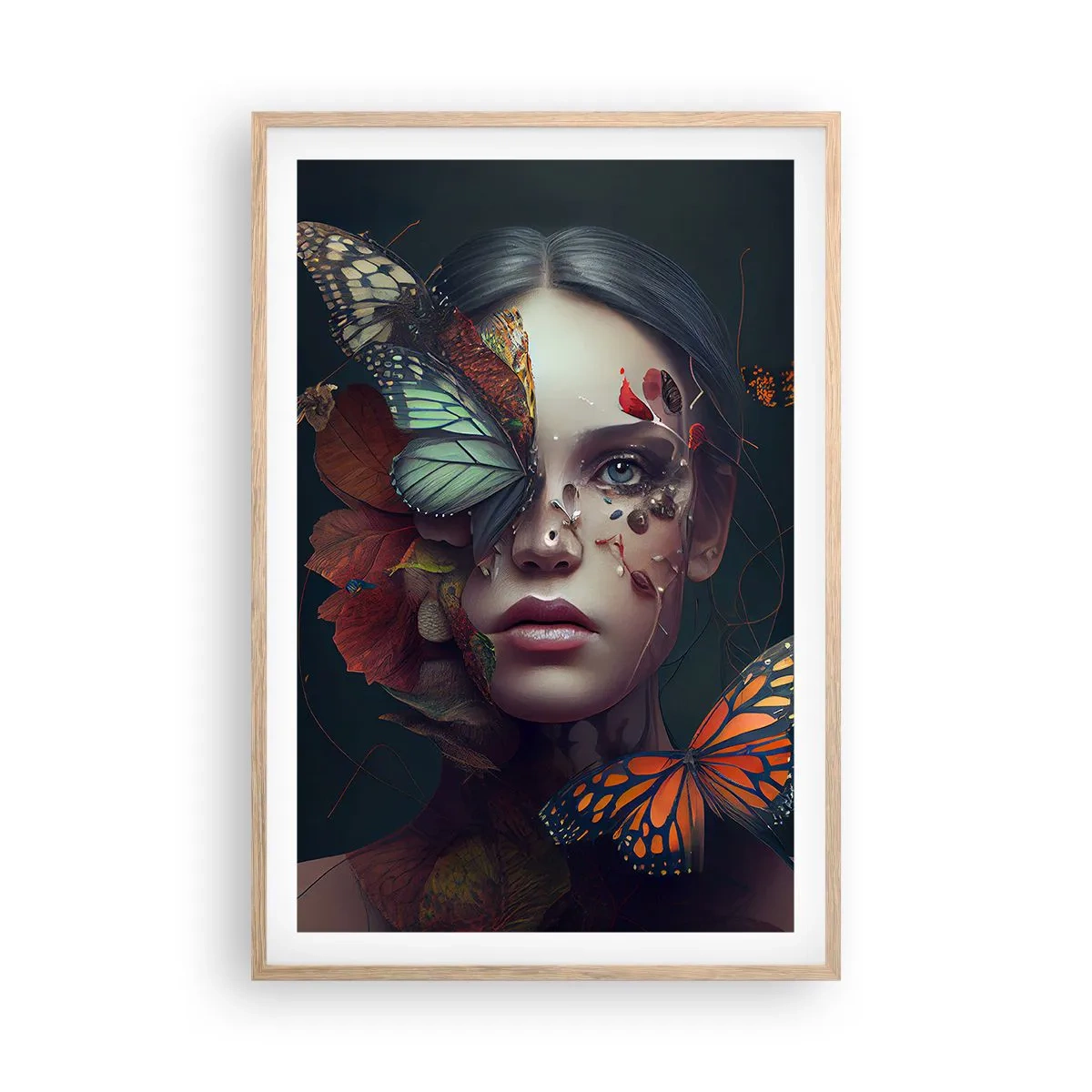 Poster in light oak frame - Wonderful Metamorphosis - 61x91 cm