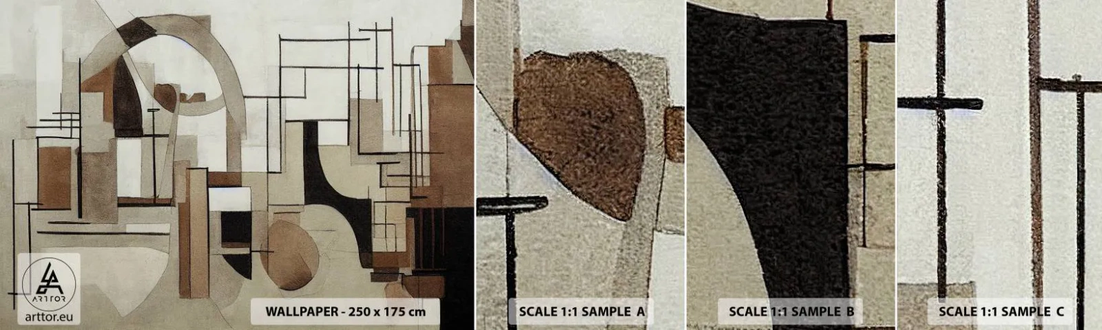 Photo Wallpaper Sample Standard Eco - City Landscape 2.0 - Abstraction, Piece, Shapes - 100x30 cm