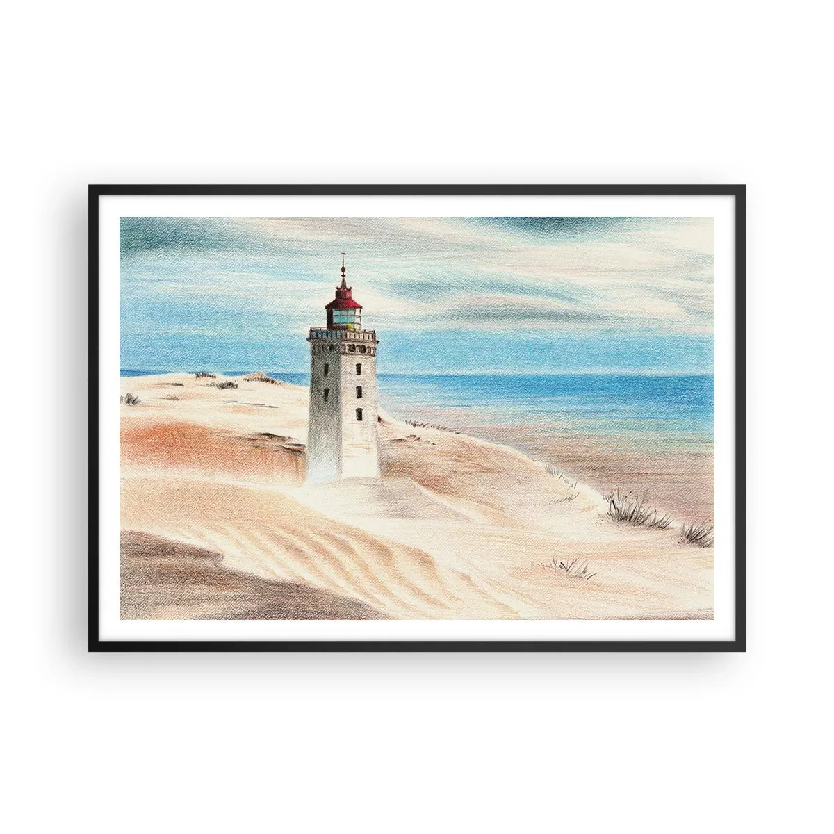 Poster in black frame - Always Staring at the Sea - 100x70 cm
