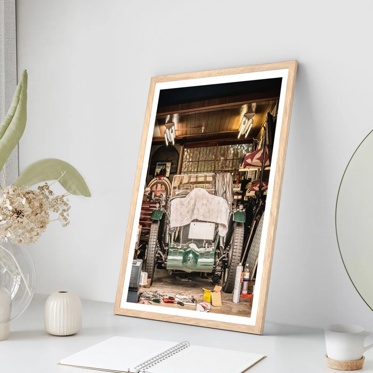 Poster in light oak frame - Back to the Past - 70x100 cm