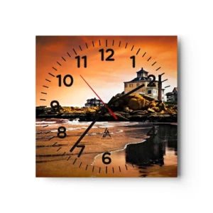 Wall clock - Clock on glass - Elegance of a West Coast - 40x40 cm