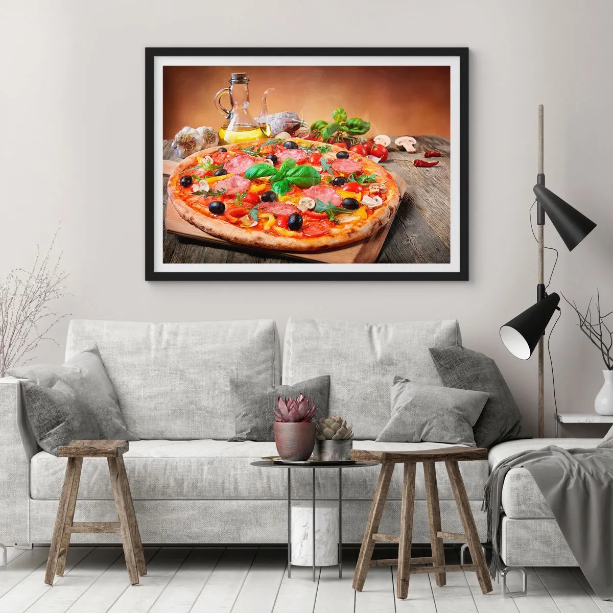 Poster in black frame - With a Real Italian Flavouring - 40x30 cm