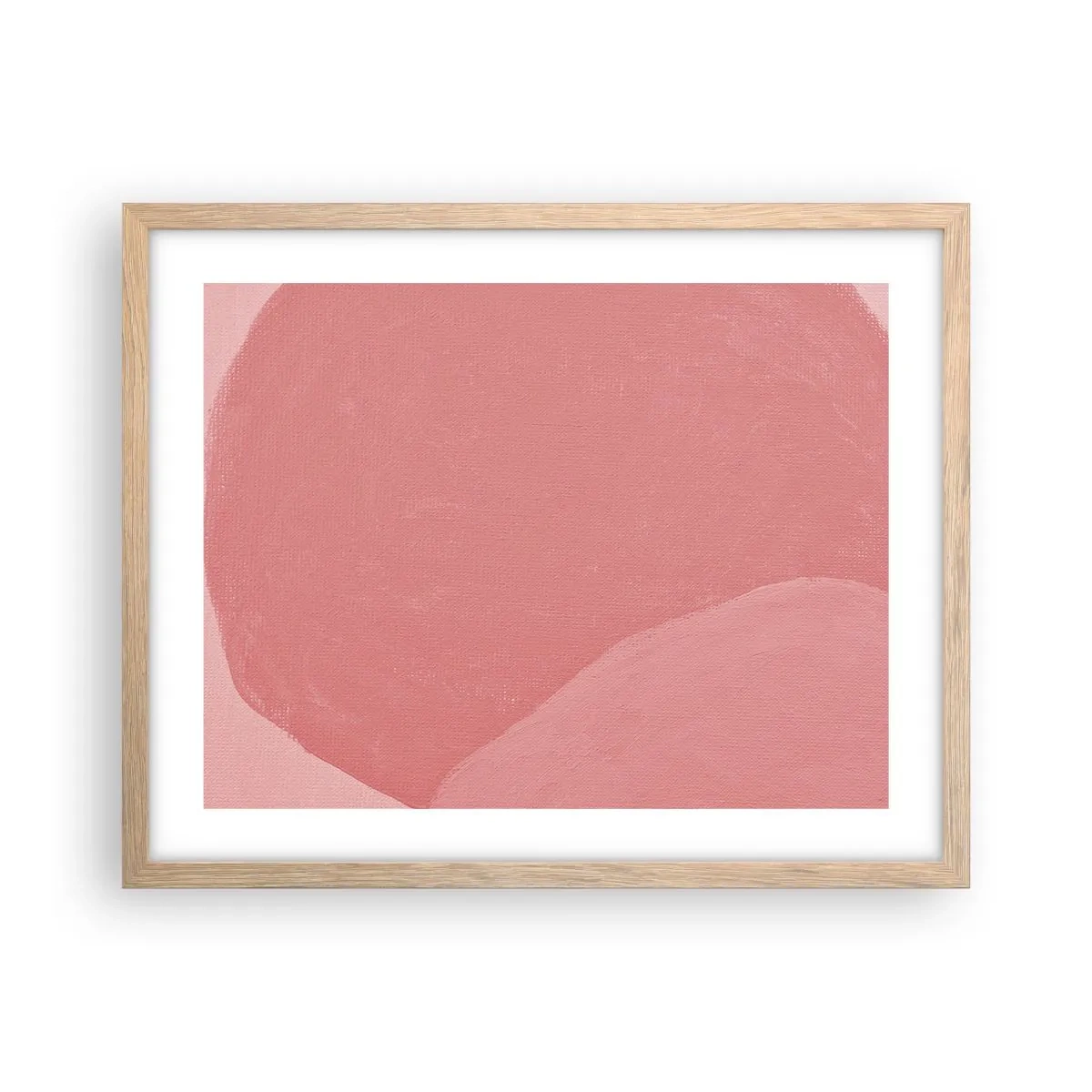 Poster in light oak frame - Organic Composition In Pink - 50x40 cm